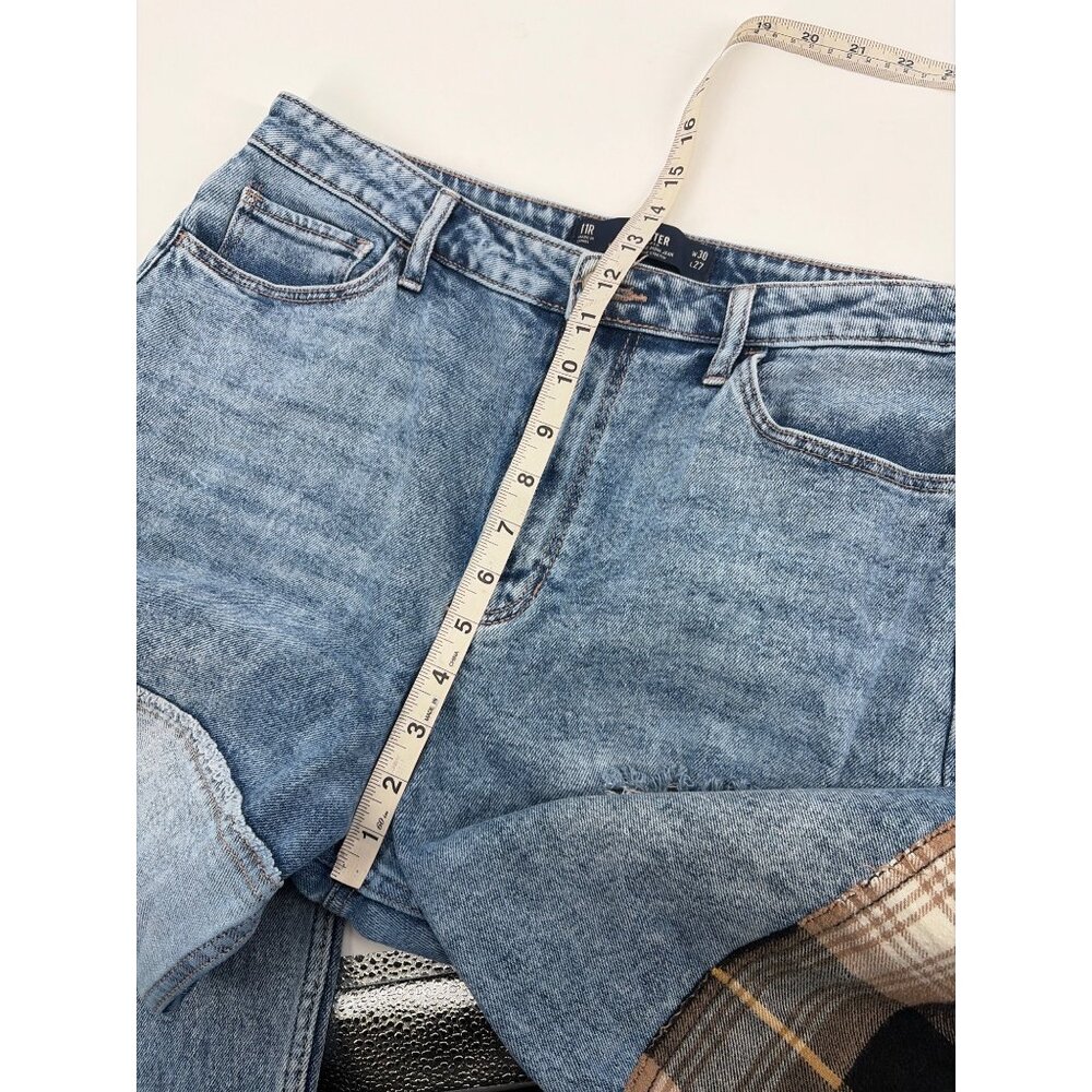 Hollister Ultra High Rise Acid Wash Ripped Patchwork Mom Jeans Womens 30x27 - Picture 8 of 10